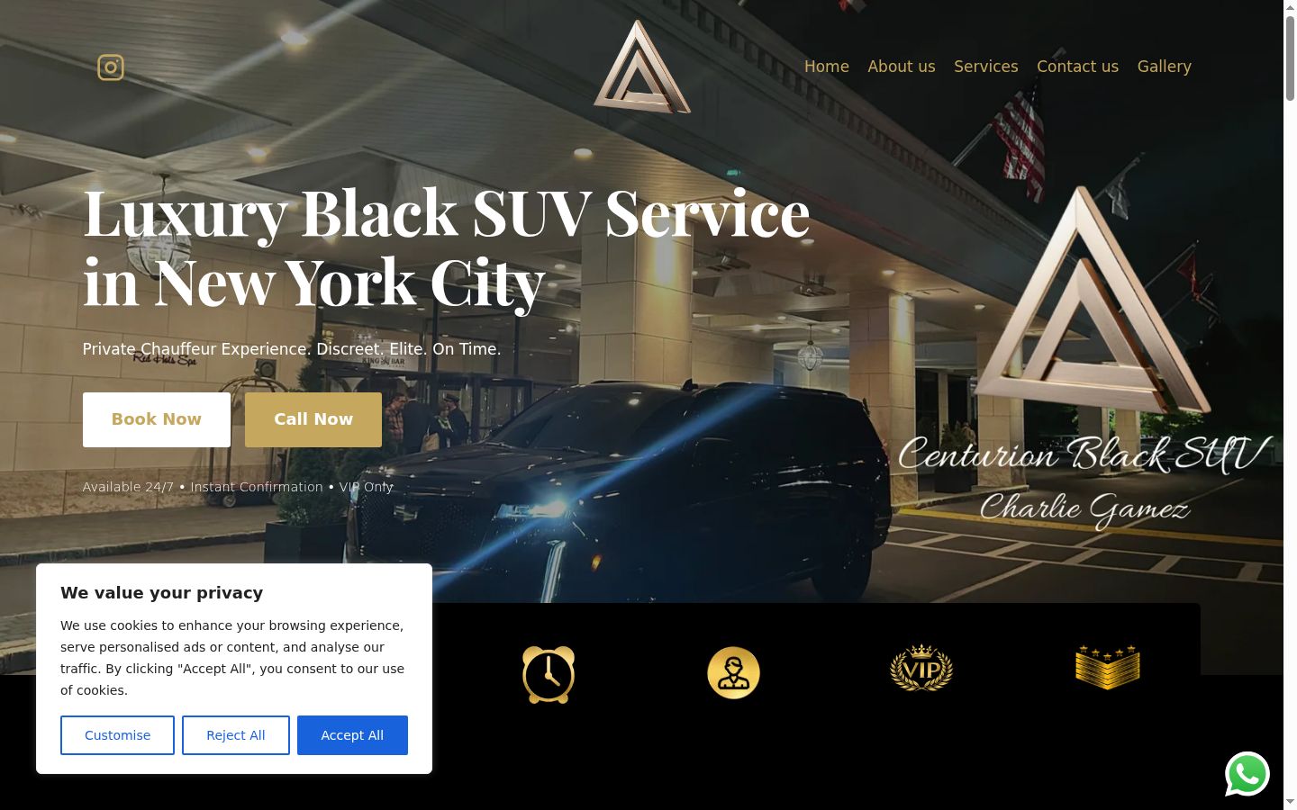 Screenshot of the consent banner shown before any interaction