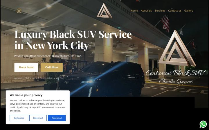Screenshot of centurionblacksuvnyc.com