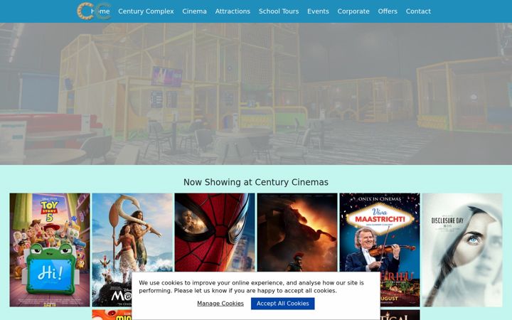 Screenshot von centurycinemas.co.uk