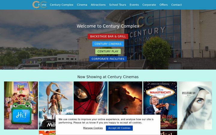 Screenshot of centurycinemas.eu
