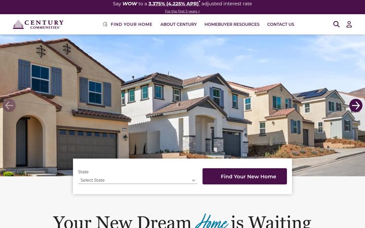 Screenshot of centurycommunities.com