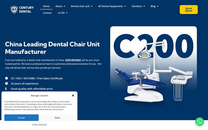 Screenshot of centurydent.com
