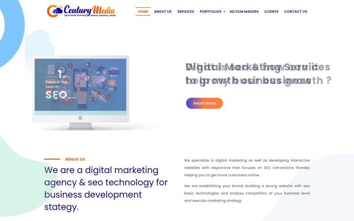 Ekrānuzņēmums no centurydigitalmedia.co.in