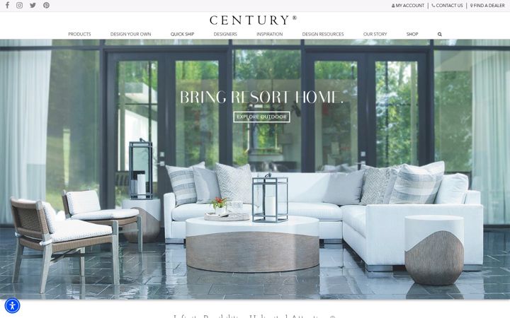 Screenshot of centuryfurniture.com
