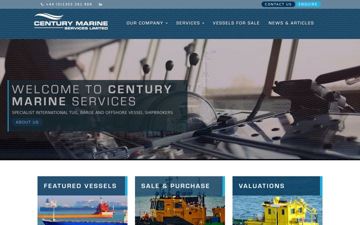 Screenshot of centurymarineservices.com