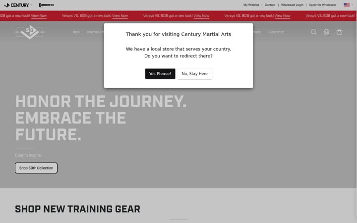 Screenshot of centurymartialarts.com