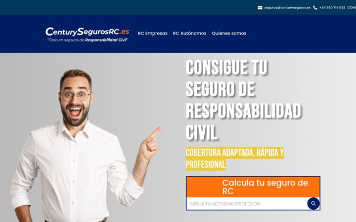 Ekrānuzņēmums no centurysegurosrc.es