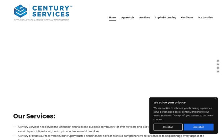 Screenshot of centuryservices.com