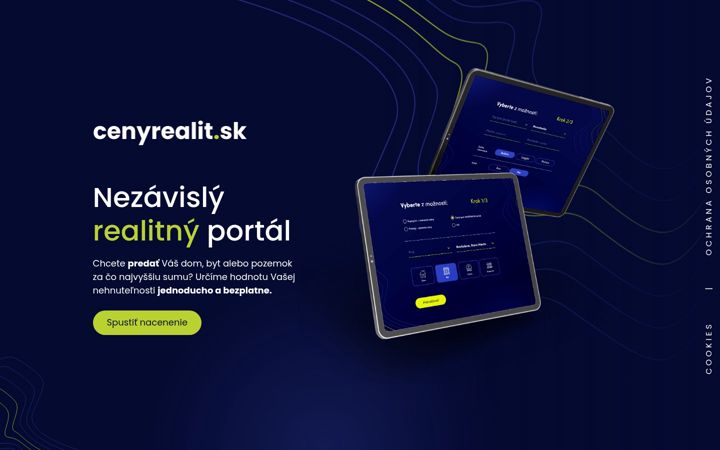 Captura de ecrã de cenyrealit.sk