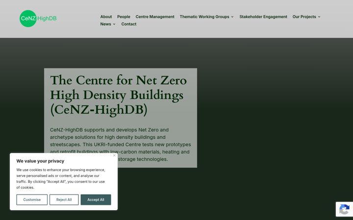 Screenshot von cenz-highdb.ac.uk