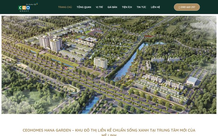 Screenshot of ceohomeshanagarden.vn