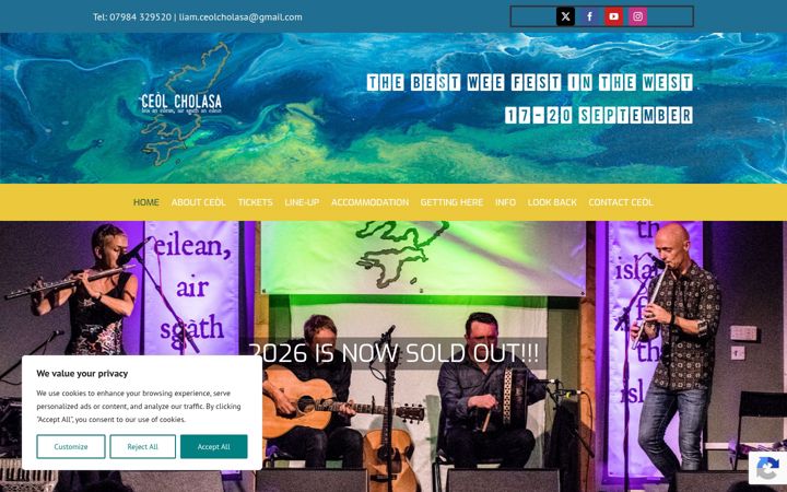 Screenshot von ceolcholasa.co.uk