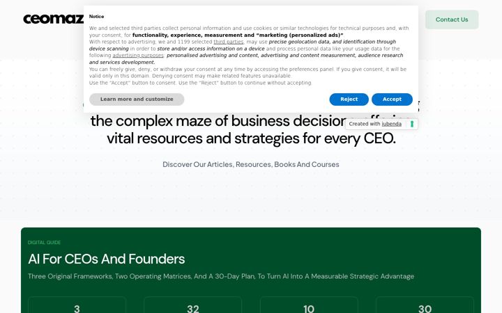 Screenshot of ceomaze.com