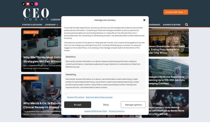 Screenshot of ceotodaymagazine.com