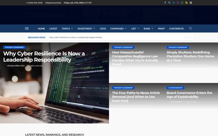 Zrzut ekranu ceoworld.biz