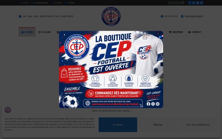 Screenshot of cep-football.com