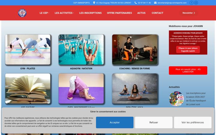 Screenshot of cep-omnisports.com