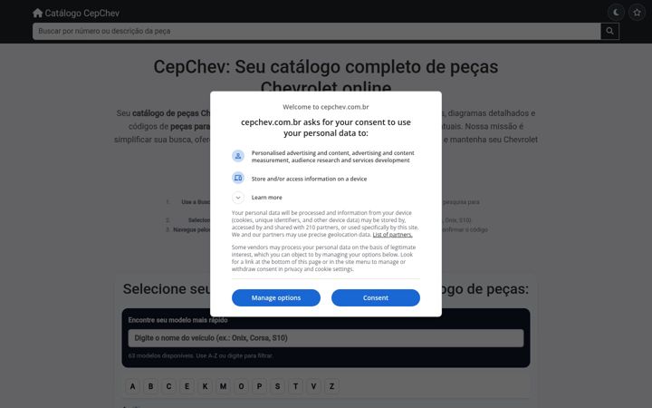 Screenshot of cepchev.com.br