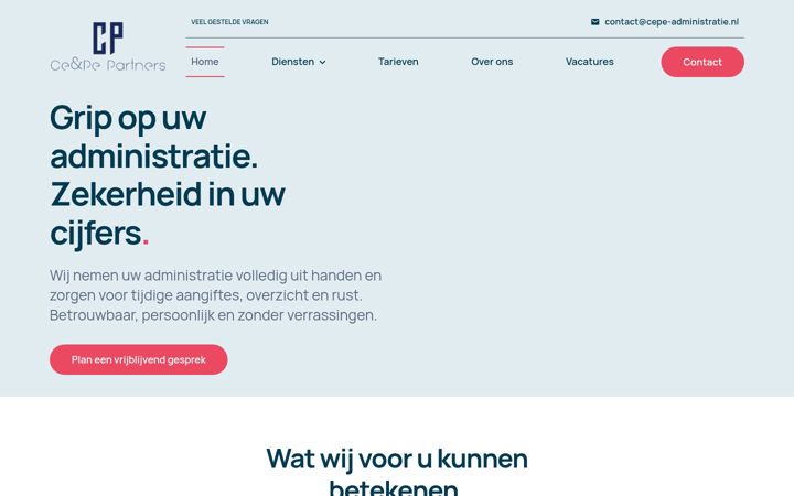 Posnetek zaslona cepe-administratie.nl