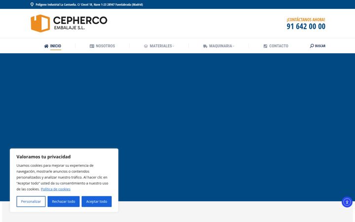 Snimka zaslona za cephercoembalaje.es