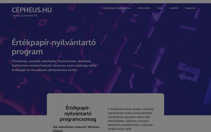 Screenshot του cepheus.hu