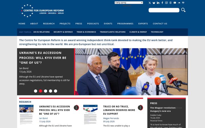 Screenshot of cer.eu