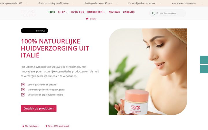 Skærmbillede af ceradicupra.nl