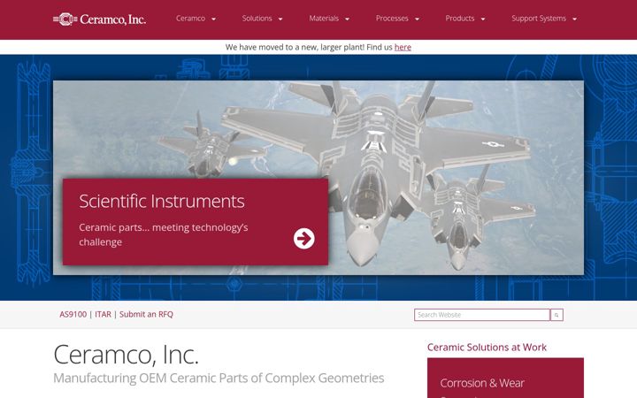 Screenshot of ceramcoceramics.com