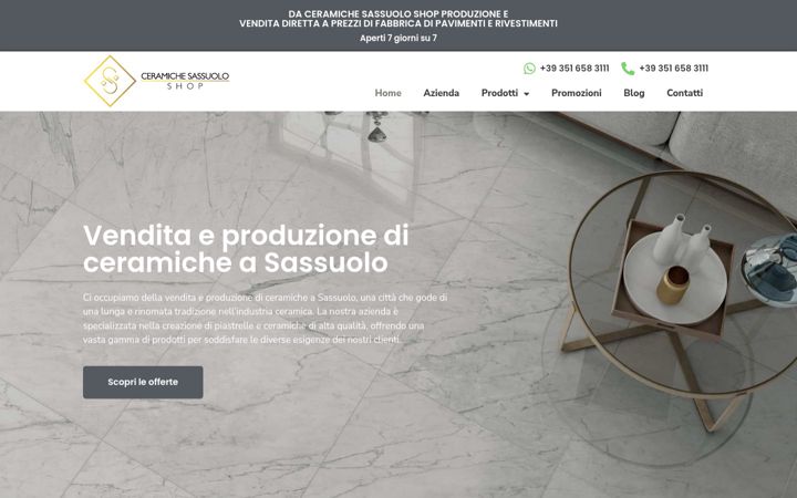 Zrzut ekranu ceramichesassuoloshop.it