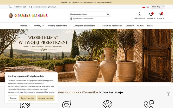 Posnetek zaslona ceramika-gliniana.pl