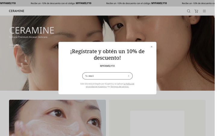 Capture d'écran de ceramine.es