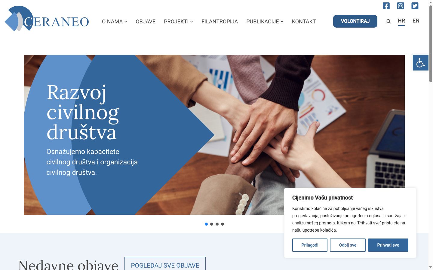 Screenshot van de toestemmingsbanner zoals getoond vóór enige interactie