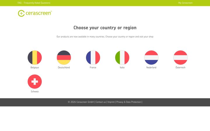 Screenshot von cerascreen.co.uk