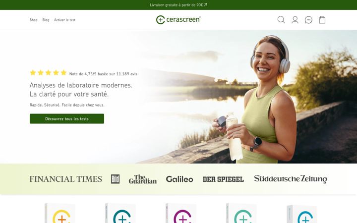 Screenshot ta' cerascreen.fr