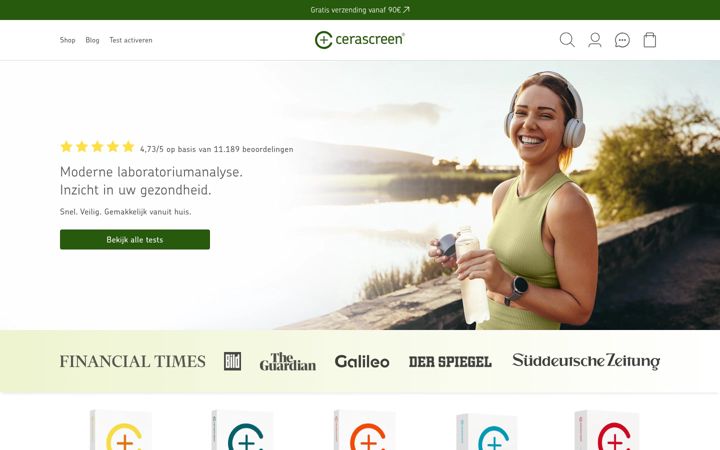 Posnetek zaslona cerascreen.nl