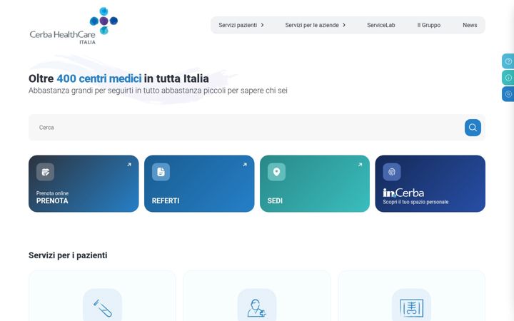 Posnetek zaslona cerbahealthcare.it