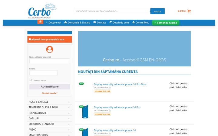 Captura de pantalla de cerbo.ro