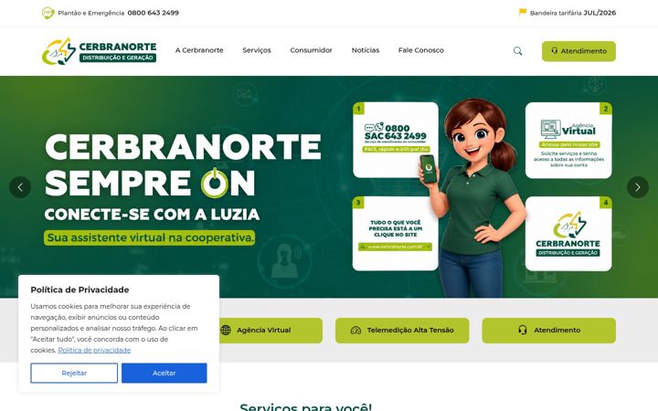 Captura de ecrã de cerbranorte.com.br
