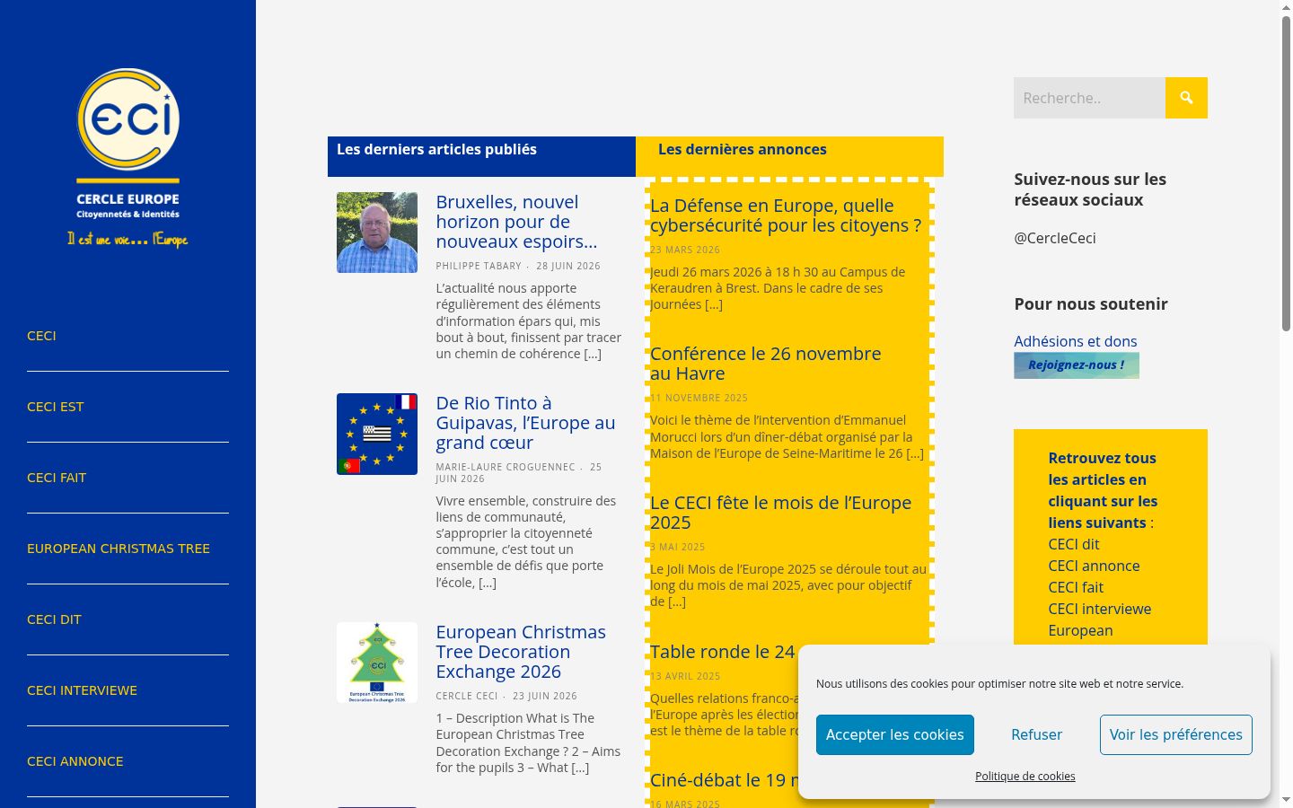 Screenshot of the consent banner shown before any interaction