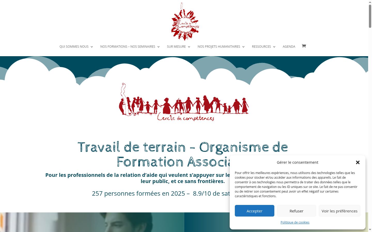 Screenshot del banner di consenso mostrato prima di qualsiasi interazione