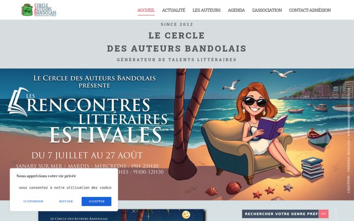 Screenshot ta' cercledesauteursbandolais.fr