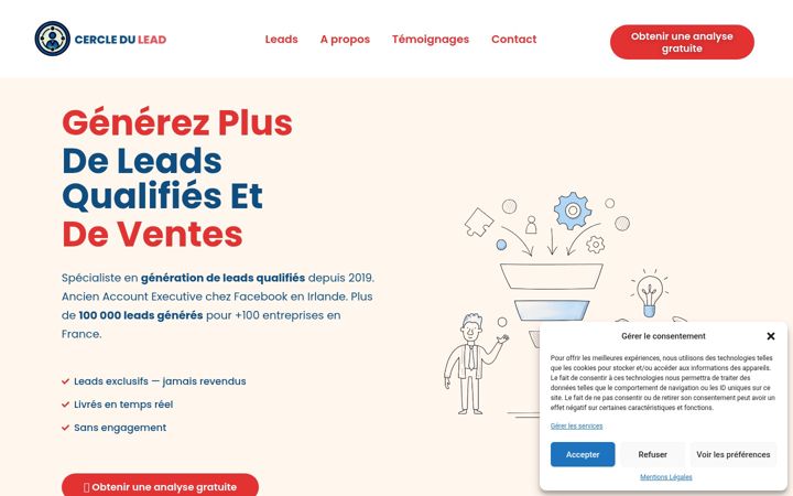 Screenshot ta' cercledulead.fr