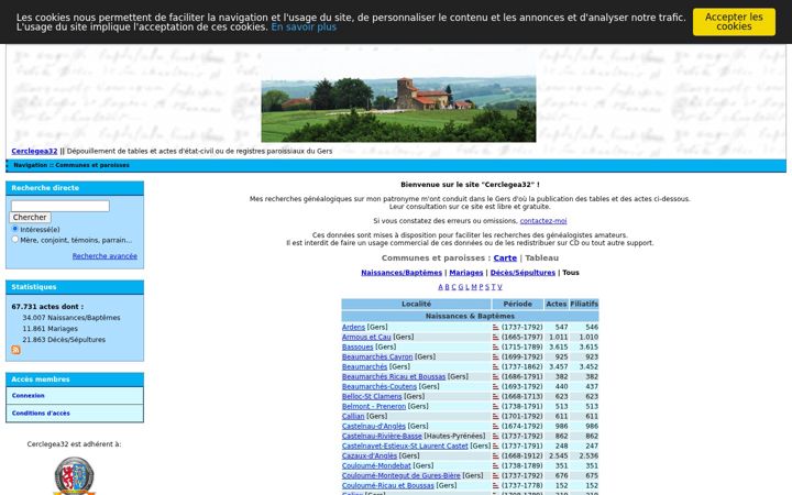 Screenshot ta' cerclegea32.fr