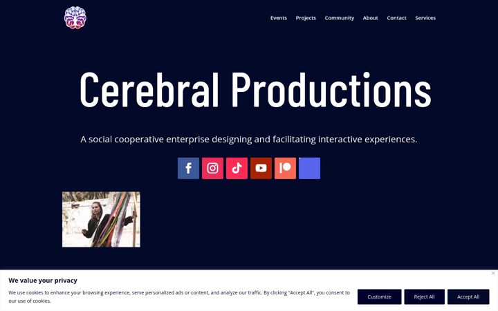 Snímek obrazovky cerebralproductions.eu