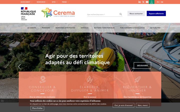 Screenshot of cerema.fr