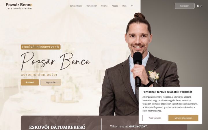 Screenshot του ceremoniamesterpozsarbence.hu