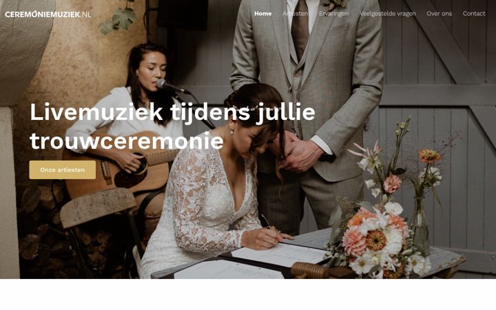Posnetek zaslona ceremoniemuziek.nl