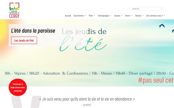 Screenshot di cergy.catholique.fr