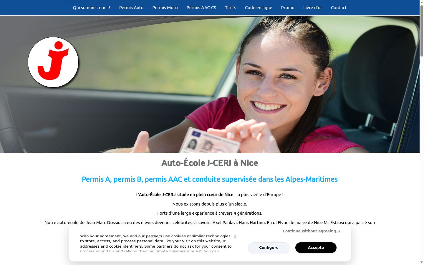 Sutikimo reklamjuostės, rodytos prieš bet kokią sąveiką, ekrano kopija