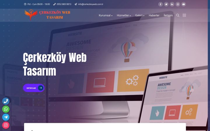 Kuvakaappaus sivustosta cerkezkoyweb.com.tr